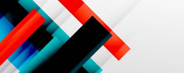 Gölge çizgileri, modern formlar, dikdörtgenler, kareler ve akışkan eğimlere sahip geometrik soyut arkaplanlar. Parlak renkli çizgiler serin arkaplanlar