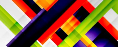 Gölge çizgileri, modern formlar, dikdörtgenler, kareler ve akışkan eğimlere sahip geometrik soyut arkaplanlar. Parlak renkli çizgiler serin arkaplanlar
