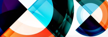 Yuvarlak şekiller, üçgenler ve daireler. Modern soyut arkaplan