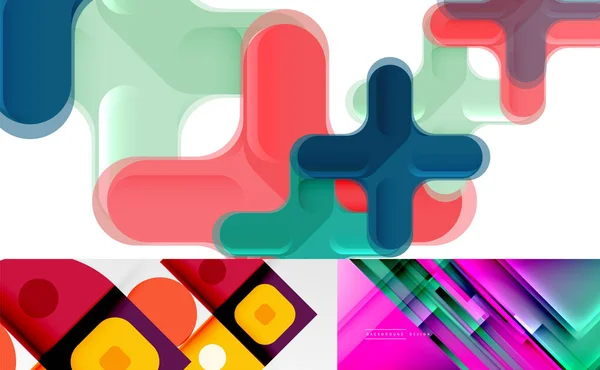 Vektor geometrische abstrakte Hintergrund-Set, minimalistisches Design — Stockvektor