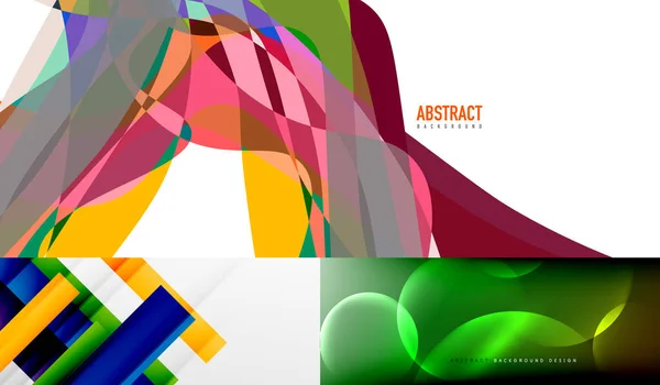 Collection of various modern geometric abstract vector backgrounds — Stock Vector
