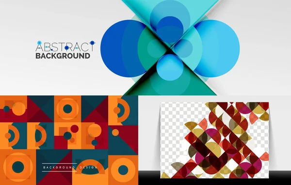 Sammlung kreativer geometrischer abstrakter Hintergründe für Covers, Banner, Flyer, Poster und andere Vorlagen — Stockvektor