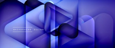 Üçgen geometrik soyut arkaplanı şekillendirir. Üç boyutlu gölge efektleri ve sıvı eğimleri. Metin mesajınız için modern üstüste bindirme formları duvar kağıdı