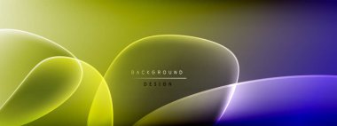 Vektör soyut arkaplan - sıvı kabarcıklar, gölgeler ve ışık efektleri ile sıvı gradyan şekiller. Metin için parlak tasarım şablonu