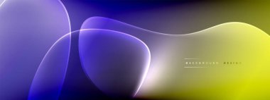 Vektör soyut arkaplan - sıvı kabarcıklar, gölgeler ve ışık efektleri ile sıvı gradyan şekiller. Metin için parlak tasarım şablonu