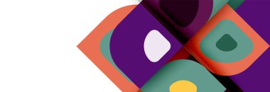 Soyut yuvarlak şekiller ve gölge efektleri tekrarlanan vektör modern geometrik arkaplan kümesi