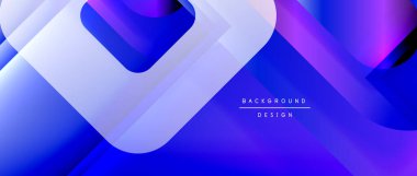 Çizgiler ve modern formlarla vektör geometrik arkaplan. Soyut yuvarlak şekiller, gölge ve ışık efektleri ile akışkan eğimli