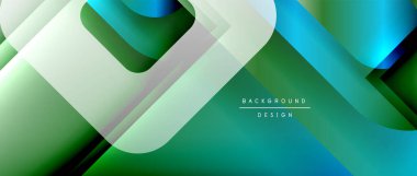 Çizgiler ve modern formlarla vektör geometrik arkaplan. Soyut yuvarlak şekiller, gölge ve ışık efektleri ile akışkan eğimli