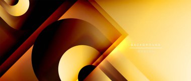 Çizgiler ve modern formlarla vektör geometrik arkaplan. Soyut yuvarlak şekiller, gölge ve ışık efektleri ile akışkan eğimli