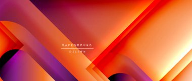 Çizgiler ve modern formlarla vektör geometrik arkaplan. Soyut yuvarlak şekiller, gölge ve ışık efektleri ile akışkan eğimli