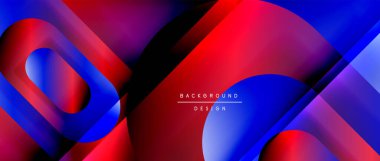 Çizgiler ve modern formlarla vektör geometrik arkaplan. Soyut yuvarlak şekiller, gölge ve ışık efektleri ile akışkan eğimli