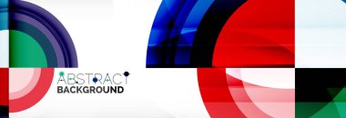 Yuvarlak şekiller, üçgenler ve daireler. Modern soyut arkaplan