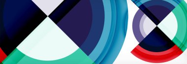 Yuvarlak şekiller, üçgenler ve daireler. Modern soyut arkaplan