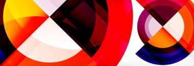 Yuvarlak şekiller, üçgenler ve daireler. Modern soyut arkaplan