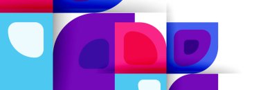 Soyut yuvarlak şekiller ve gölge efektleri tekrarlanan vektör modern geometrik arkaplan kümesi