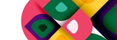 Soyut yuvarlak şekiller ve gölge efektleri tekrarlanan vektör modern geometrik arkaplan kümesi