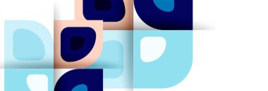 Soyut yuvarlak şekiller ve gölge efektleri tekrarlanan vektör modern geometrik arkaplan kümesi