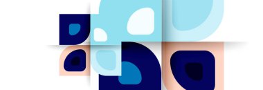 Soyut yuvarlak şekiller ve gölge efektleri tekrarlanan vektör modern geometrik arkaplan kümesi