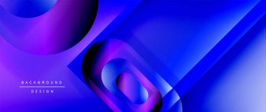 Çizgiler ve modern formlarla vektör geometrik arkaplan. Soyut yuvarlak şekiller, gölge ve ışık efektleri ile akışkan eğimli