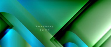 Çizgiler ve modern formlarla vektör geometrik arkaplan. Soyut yuvarlak şekiller, gölge ve ışık efektleri ile akışkan eğimli