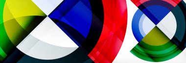 Yuvarlak şekiller, üçgenler ve daireler. Modern soyut arkaplan