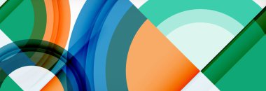 Yuvarlak şekiller, üçgenler ve daireler. Modern soyut arkaplan