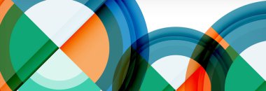 Yuvarlak şekiller, üçgenler ve daireler. Modern soyut arkaplan