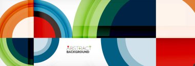 Yuvarlak şekiller, üçgenler ve daireler. Modern soyut arkaplan