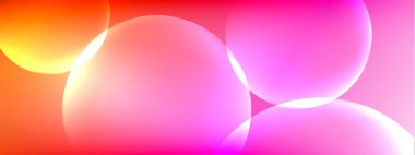 Vektör soyut arka plan sıvı baloncuk daireleri, gölgeler ve ışık efektleri ile sıvı gradyan. Metin için parlak tasarım şablonları