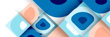 Soyut yuvarlak şekiller ve gölge efektleri tekrarlanan vektör modern geometrik arkaplan kümesi