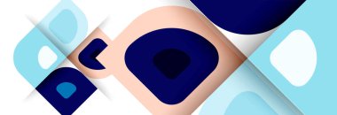 Soyut yuvarlak şekiller ve gölge efektleri tekrarlanan vektör modern geometrik arkaplan kümesi