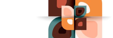 Soyut yuvarlak şekiller ve gölge efektleri tekrarlanan vektör modern geometrik arkaplan kümesi