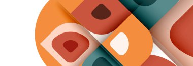 Soyut yuvarlak şekiller ve gölge efektleri tekrarlanan vektör modern geometrik arkaplan kümesi