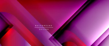 Çizgiler ve modern formlarla vektör geometrik arkaplan. Soyut yuvarlak şekiller, gölge ve ışık efektleri ile akışkan eğimli