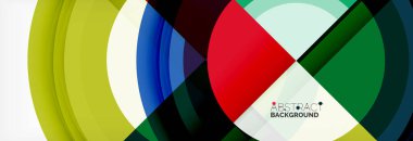 Yuvarlak şekiller, üçgenler ve daireler. Modern soyut arkaplan