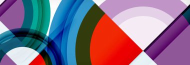 Yuvarlak şekiller, üçgenler ve daireler. Modern soyut arkaplan