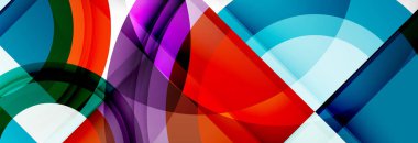 Yuvarlak şekiller, üçgenler ve daireler. Modern soyut arkaplan