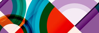 Yuvarlak şekiller, üçgenler ve daireler. Modern soyut arkaplan