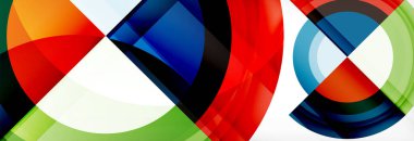 Yuvarlak şekiller, üçgenler ve daireler. Modern soyut arkaplan