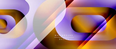 Çizgiler ve modern formlarla vektör geometrik arkaplan. Soyut yuvarlak şekiller, gölge ve ışık efektleri ile akışkan eğimli