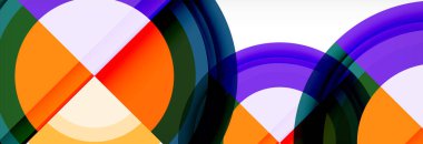 Yuvarlak şekiller, üçgenler ve daireler. Modern soyut arkaplan