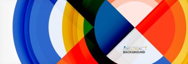 Yuvarlak şekiller, üçgenler ve daireler. Modern soyut arkaplan