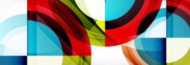 Yuvarlak şekiller, üçgenler ve daireler. Modern soyut arkaplan