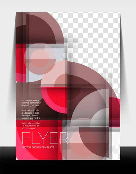 A4 flyer annual report circle design, vector background print template — 스톡 벡터