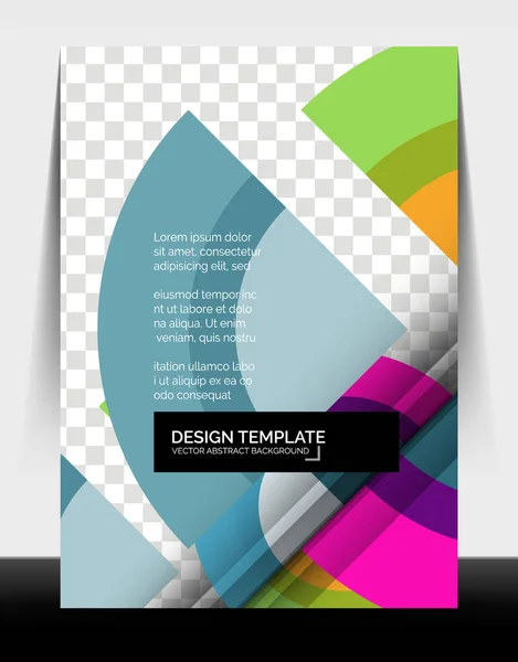 Circle design a4 flyer print template, annual report design — 스톡 벡터