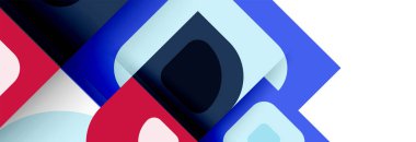 Soyut yuvarlak şekiller ve gölge efektleri tekrarlanan vektör modern geometrik arkaplan kümesi