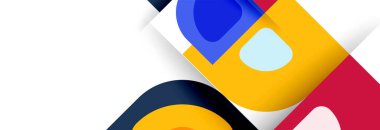 Soyut yuvarlak şekiller ve gölge efektleri tekrarlanan vektör modern geometrik arkaplan kümesi