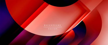 Çizgiler ve modern formlarla vektör geometrik arkaplan. Soyut yuvarlak şekiller, gölge ve ışık efektleri ile akışkan eğimli