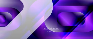 Çizgiler ve modern formlarla vektör geometrik arkaplan. Soyut yuvarlak şekiller, gölge ve ışık efektleri ile akışkan eğimli