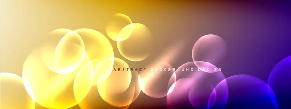 Vector abstracto fondo círculos de burbujas líquidas en gradiente de fluido con sombras y efectos de luz. Plantillas de diseño brillante para texto — Vector de stock